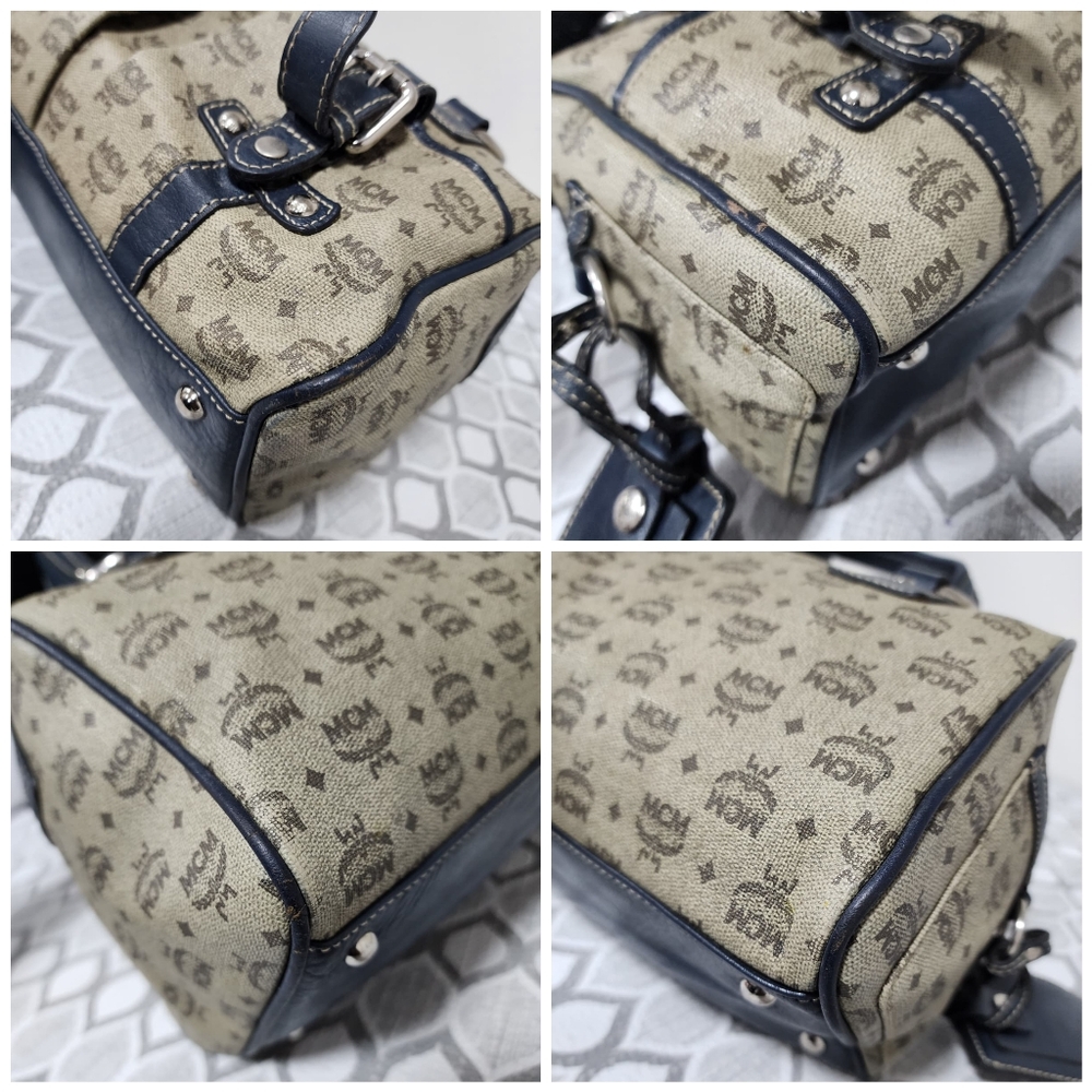 MCM PVC Leather Pocket Shoulder Bag Black/Gray - Picture 13 of 14